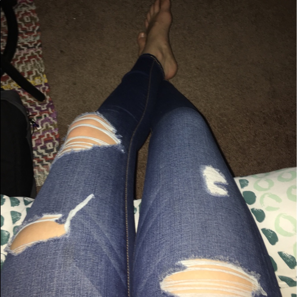 Dark ripped jeans